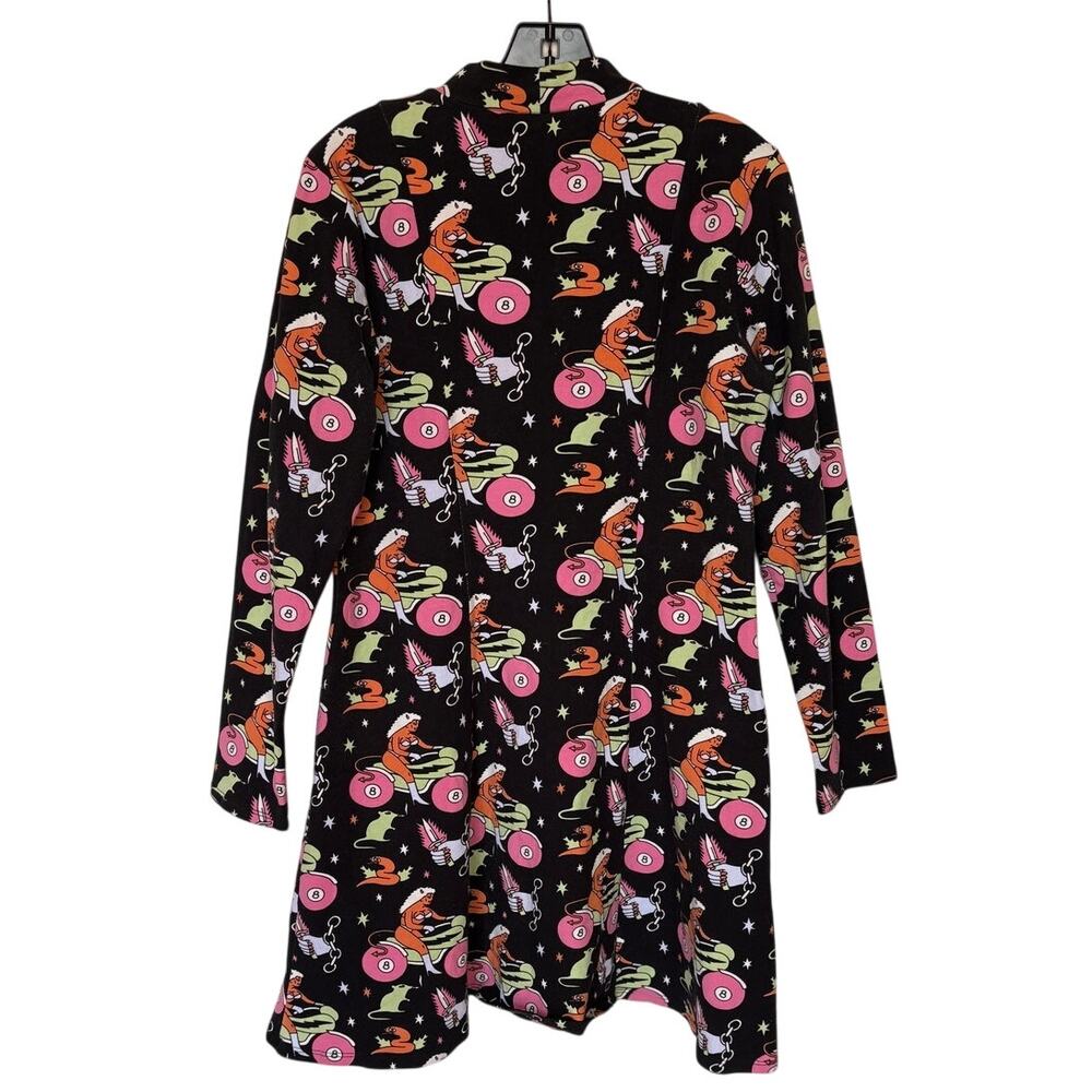 Nooworks "Mean Machine" Fit and Flare Knit Jersey Dress Whimsical Goth Size XL - Picture 7 of 11